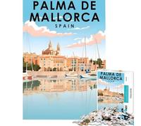 Rompecabezas de 1000 Piezas Palma de Mallorca España Juguetes adictivos para Cultivar la Paciencia Juego práctico para Toda la Familia Regalos Divertidos Tamaño 38x52cm