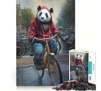 Rompecabezas de 1000 Piezas Panda en Bicicleta en Ámsterdam para Adolescentes Juguete fácil de Usar Ideal para el Ocio Diseño Compacto Un Regalo increíble (50x75cm)