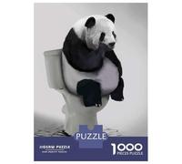 Rompecabezas De 1000 Piezas Panda Funny Bathroom Rompecabezas para Adultos Juego Práctico Vacaciones En Casa Matar El Tiempo Cumpleaños 70x50cm/1000pcs
