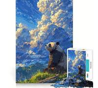 Rompecabezas de 1000 Piezas Panda Mirando Las Nubes para Adolescentes Juguete Que estimula la lógica y Alivia la tensión Borde de Calidad Artículo de Regalo de Papá Noel (50x75cm)