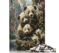Rompecabezas de 1000 Piezas Panda Paradise para Adultos, Rompecabezas de Madera, Rompecabezas de Papel para Adultos y Adolescentes a Partir de 12 años, 38 x 26 cm/1000 Piezas