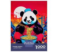 Rompecabezas De 1000 Piezas Panda Ramen Japan Rompecabezas para Adultos, Juguete, Decoración De Pared, Regalos Divertidos Y Humorísticos De Navidad Y Cumpleaños 38x26cm/1000pcs