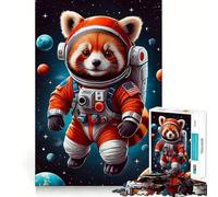 Rompecabezas de 1000 Piezas Panda Rojo Astronauta Adolescentes - Juguete de lógica para estimular la diversión en Interiores - Regalo Memorable (50x75cm)