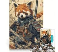 Rompecabezas de 1000 Piezas Panda Rojo Samurái Juego de ingenio para Relajarse intelectualmente Toda la Familia 50x75cm