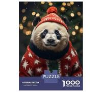 Rompecabezas De 1000 Piezas Pandas Cozy Christmas Rompecabezas para Adultos Juego Práctico Una Obra De Arte Cumpleaños Y Navidad 38x26cm/1000pcs