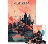 Rompecabezas de 1000 Piezas Panorama Urbano de Baltimore,Juego Creativo para ejercitar la Mente,Juego Relajante,Regalo de cumpleaños (50x75cm)