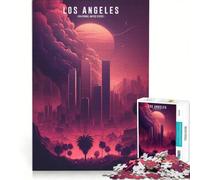 Rompecabezas de 1000 Piezas Panorama Urbano de Los Ángeles Juego Imposible Corte de precisión con Piezas de Formas aleatorias Que encajan Perfectamente 50x75cm