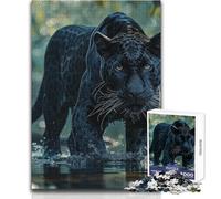 Rompecabezas de 1000 Piezas Pantera en la Jungla del río para adolescentesJuego de Desarrollo del Pensamiento lógicoGran Regalo para Momentos significativosTamaño 38x52cm