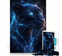 Rompecabezas de 1000 Piezas Pantera Negra con Energía Azul,Juego de Ajuste preciso,Juguete Creativo y Divertido,Juego de Paz,Regalo navideño Tranquilo 38x26cm