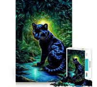 Rompecabezas de 1000 Piezas Pantera Negra en la Jungla Diversión con articulaciones precisas,Actividad Cerebral Inteligente,Entretenimiento Relajante,Regalo de cumpleaños 38x26cm