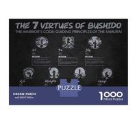 Rompecabezas De 1000 Piezas Para Adolescentes 7 Virtues of Bushido - Samurai Code For Success Rompecabezas Para Adultos Juego Práctico Carrera De Velocidad De Manos Regalos Y Cumpleaños Únicos 52x38cm