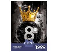 Rompecabezas De 1000 Piezas para Adolescentes 8 Ball King Vector Art Rompecabezas para Adultos Juegos Relajantes Mejora La Memoria Ayuda A Ejercitar El Cerebro 38x26cm/1000pcs