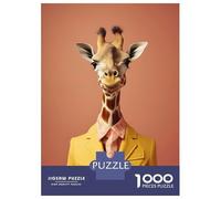 Rompecabezas De 1000 Piezas para Adolescentes 80s Style Giraffe Rompecabezas para Adolescentes Juego De Ingenio Regalos para Mujeres Actividades Divertidas En Casa 52x38cm/1000pcs
