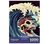 Rompecabezas De 1000 Piezas para Adolescentes A Skull IN The Wave Rompecabezas para Adultos Juegos Relajantes Vacaciones En Casa Matar El Tiempo Desafiante De Completar 38x26cm/1000pcs