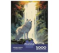 Rompecabezas De 1000 Piezas para Adolescentes A Wolf at The Waterfall Rompecabezas para Adultos Juego De Ingenio Una Obra De Arte Gran Regalo para Jugar 38x26cm/1000pcs