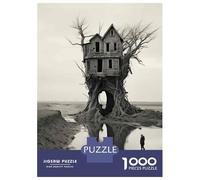 Rompecabezas De 1000 Piezas para Adolescentes Abandoned Treehouse in The Desert Rompecabezas para Adultos Juegos Relajantes Alivia El Estrés Diversión En Casa Actividades, 38x26cm/1000pcs