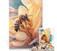 Rompecabezas de 1000 Piezas para Adolescentes: Abejas aterrizando en una Flor Juegos educativos para Entrenar la Mente y Las Manos Colección de Artistas Bellas Artes 38x52cm