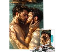 Rompecabezas de 1000 Piezas para Adolescentes Abrazo bajo el Agua ︰ Pareja Gay Enamorada Juego práctico y adictivo para Cultivar la Paciencia Gran Regalo Un Reto difícil (tamaño 38x26cm)