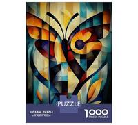 Rompecabezas De 1000 Piezas Para Adolescentes Abstract Butterfly Art - Geometric Nature Design in Bold Colors Rompecabezas Para Adultos Juegos Relajantes Ensamblaje De Patrones Regalos De Cumpleaños Y