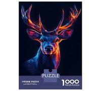 Rompecabezas De 1000 Piezas para Adolescentes Abstract Deer Portrait Rompecabezas para Adultos Juegos Relajantes Decoración del Hogar Juego Desafiante Regalos 52x38cm/1000pcs