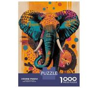 Rompecabezas De 1000 Piezas para Adolescentes Abstract Elephant Art Vibrant Elephant Pop Art Bold and Striking Wildlife Design Rompecabezas para Adultos Juego De Ingenio Una Obra De Arte Gran Regalo