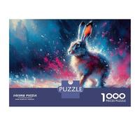 Rompecabezas De 1000 Piezas para Adolescentes Abstract Hare Painting Rompecabezas para Adultos Juegos De Relajación Corte De Precisión Regalos para Reducir El Estrés 38x26cm/1000pcs
