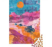 Rompecabezas De 1000 Piezas para Adolescentes Abstract Military Landscape Art Rompecabezas para Adultos Juegos De Relajación Decoración del Hogar Desafío Educativo 52x38cm/1000pcs