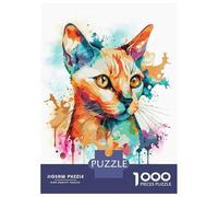 Rompecabezas De 1000 Piezas para Adolescentes Abstract Siamese Cat Art Rompecabezas para Adultos Juego Práctico Ensamblaje De Patrones Regalos para Reducir El Estrés 70x50cm/1000pcs
