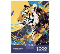 Rompecabezas De 1000 Piezas para Adolescentes Abstract Tiger Art with Geometric Patterns Rompecabezas para Adultos Juego Práctico Ensamblaje De Patrones Regalo De Cumpleaños, Regalos, 52x38cm/1000pcs