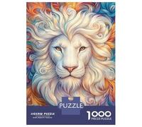 Rompecabezas De 1000 Piezas para Adolescentes Abstract White Lion Portrait Rompecabezas Juegos De Relajación Análisis Y Lógica Desafío Educativo 70x50cm/1000pcs