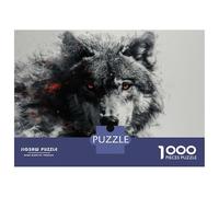 Rompecabezas De 1000 Piezas para Adolescentes Abstract Wolf Portrait Rompecabezas para Adultos Juego Práctico Difícil Regalos De Cumpleaños Y Únicos 38x26cm/1000pcs