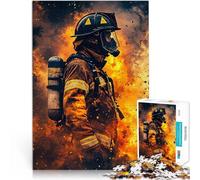 Rompecabezas de 1000 Piezas para Adolescentes Acción de Bombero Juguete de desafío de Juego Educativo Gran Regalo para Juegos 38x26cm
