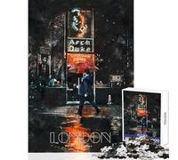 Rompecabezas de 1000 Piezas para Adolescentes Acuarela Londres de Noche Juego Imposible Mejora la Memoria Juguetes de decoración para el hogar Regalo de cumpleaños Regalos de Viaje (50x75cm)