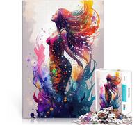 Rompecabezas de 1000 Piezas para Adolescentes Acuarelas de Sirena Juguete Educativo para aliviar el estrés Regalo Divertido 75x50cm