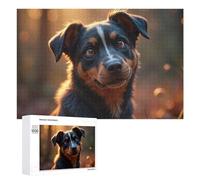 Rompecabezas de 1000 piezas para adolescentes, adorable cachorro en luz dorada, rompecabezas de juguete para decoración de pared, difícil, duro, único, regalos de cumpleaños y Navidad, 1000 piezas