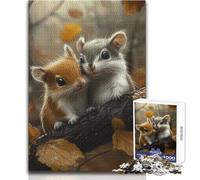 Rompecabezas de 1000 Piezas para Adolescentes, Adorable dúo de Ardillas, Ideal para un pasatiempo Tranquilo en Interiores, Juguete de Corte de precisión Superior, tamaño 50x75cm