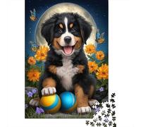 Rompecabezas De 1000 Piezas para Adolescentes Adorable Puppy with Balls and Butterflies Rompecabezas para Adultos Juegos Familiares Regalos para Mujeres Cumpleaños 38x26cm/1000pcs