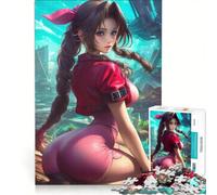 Rompecabezas de 1000 Piezas para Adolescentes: Aerith Gainsborough en una Ciudad en ruinas, Juegos educativos, decoración de Pared, 50x75cm