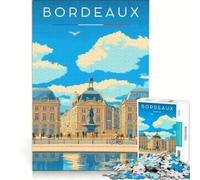 Rompecabezas de 1000 Piezas para Adolescentes, Affiche Bordeaux Miroir D'Eau, Juego Educativo, Actividades Divertidas para Hacer en casa, fortalece el Amor Entre Parejas 38x52cm