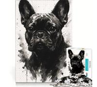 Rompecabezas de 1000 Piezas para Adolescentes, Affiche Tête De Bouledogue Français, Juguete Educativo, desafío exigente, 38x26cm