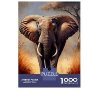 Rompecabezas De 1000 Piezas para Adolescentes African Bush Elephant Rompecabezas para Adultos Juego Familiar Desafío Difícil 70x50cm/1000pcs