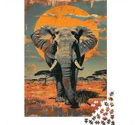 Rompecabezas De 1000 Piezas para Adolescentes African Elephant Art Print Rompecabezas para Adultos Juegos Familiares Regalos para Mujeres Cumpleaños 52x38cm/1000pcs