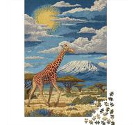 Rompecabezas De 1000 Piezas para Adolescentes African Safari Scene with Giraffe-1 Rompecabezas Juegos Divertidos Desafío Difícil Cumpleaños Y Navidad 70x50cm/1000pcs