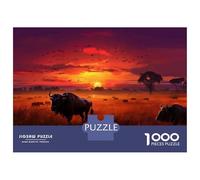 Rompecabezas De 1000 Piezas para Adolescentes African Sunset Landscape-1 Rompecabezas para Adultos Juegos De Relajación Corte De Precisión Regalos para Reducir El Estrés 70x50cm/1000pcs