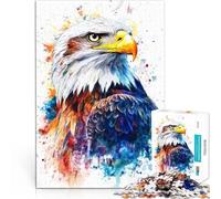 Rompecabezas de 1000 Piezas para Adolescentes Águila Calva en Acuarela Desafiante Difícil Decoración de Pared cumpleaños y Navidad 38x26cm