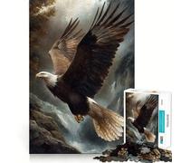 Rompecabezas de 1000 Piezas para Adolescentes Águila Calva en Vuelo Ideal para divertirse entreteniendo la Mente Juego Casual para el Tiempo Libre Decoración navideña (38x52cm)