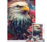 Rompecabezas de 1000 Piezas para Adolescentes: Águila Calva Entre Flores Juguetes antiestrés Regalos de cumpleaños Juego Educativo Cada Pieza es única Tamaño: 50x75cm