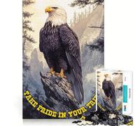 Rompecabezas de 1000 Piezas para Adolescentes Águila Calva,Orgullo de la Montaña,Corte Suave,Juego de Lógica,Tiempo de Juego Relajante,Regalo de Cumpleaños para Aficionados (38x52cm)