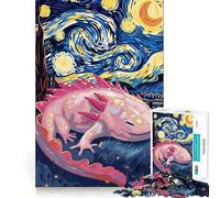 Rompecabezas de 1000 Piezas para Adolescentes Ajolote al Estilo de La Noche Estrellada,Arte de Bordes precisos,Juguete para Entrenar la Mente,Juego para Pasar un rato Agradable,decoración navideña