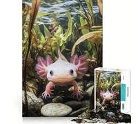 Rompecabezas de 1000 Piezas para Adolescentes Ajolote en Acuario,Corte Suave,Juego de lógica,Tiempo de Juego Relajante,Regalo de cumpleaños para Aficionados (38x26cm)